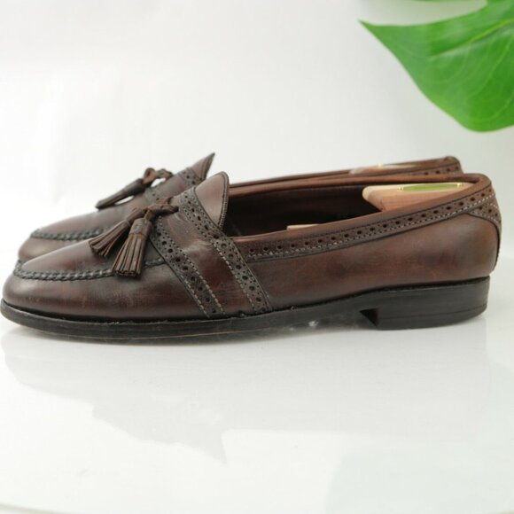 Allen Edmonds Mens Harvard Loafer Size 9.5 B Brown Leather Tassel Slip On Shoe - Picture 6 of 12